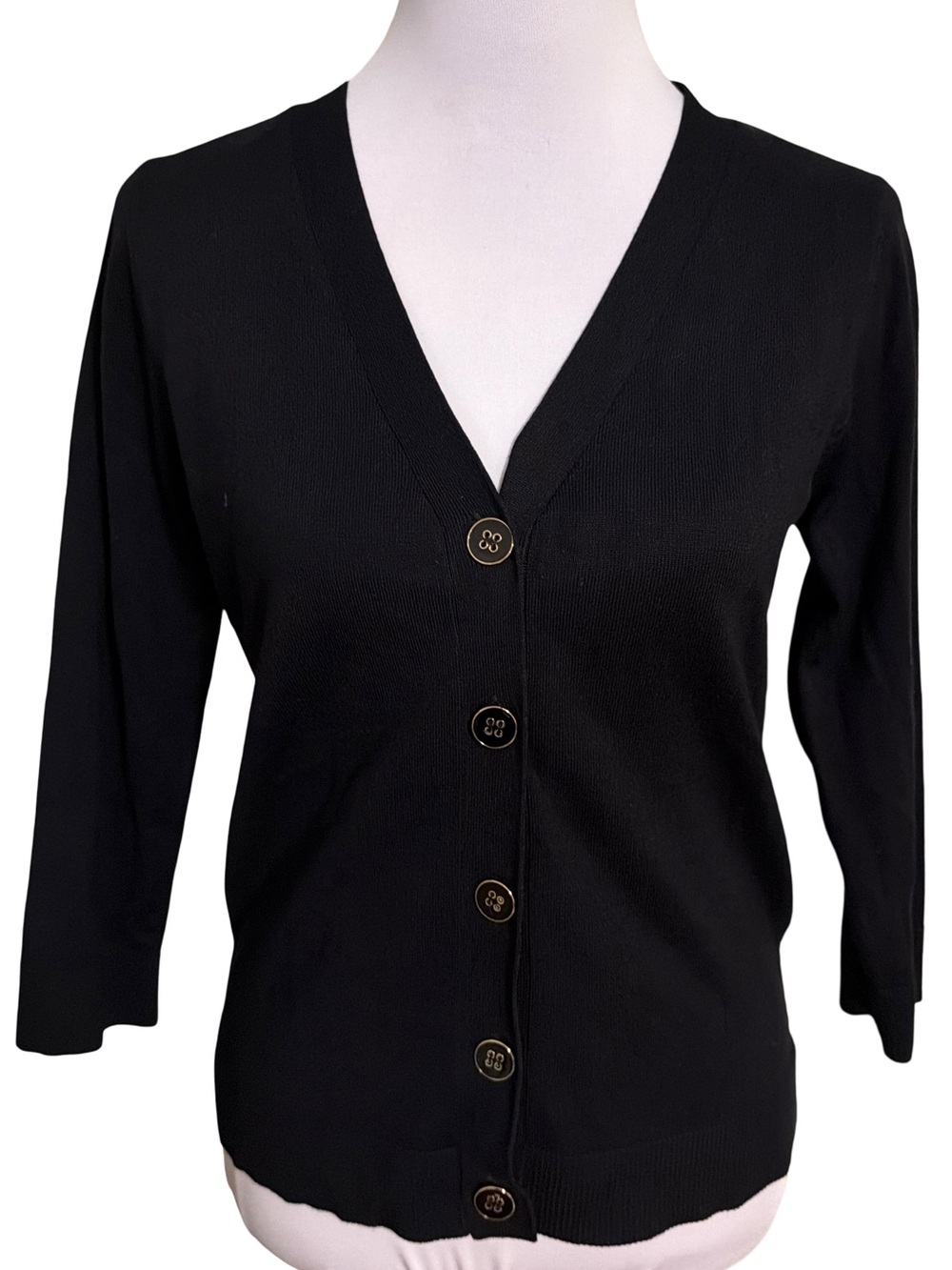 Cable & Gauge Black V-Neck Button Cardigan